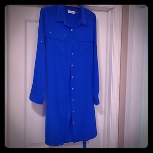 Calvin Klein Bright Blue Button Up Dress